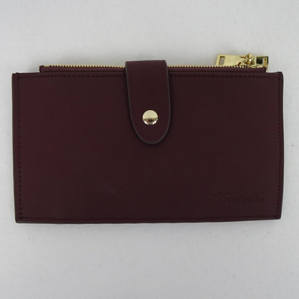 Travelambo Card Wallet RFID Blocking Bifold Multi Card Case Zipper